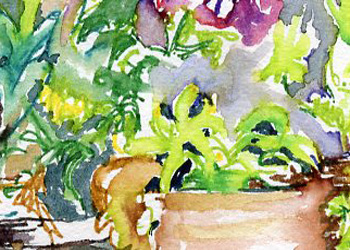 My Winter Garden  Rosemary Penner Madison WI watercolor